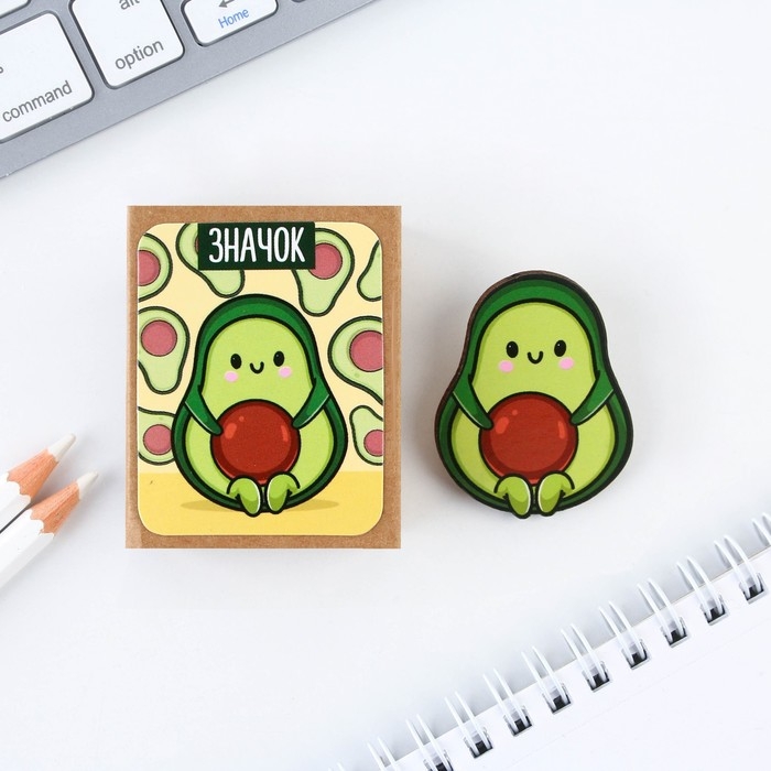 Значок деревянный «Авокадо», 3,2 х 4 см Значок деревянный «Авокадо», 3,2 х 4 см
