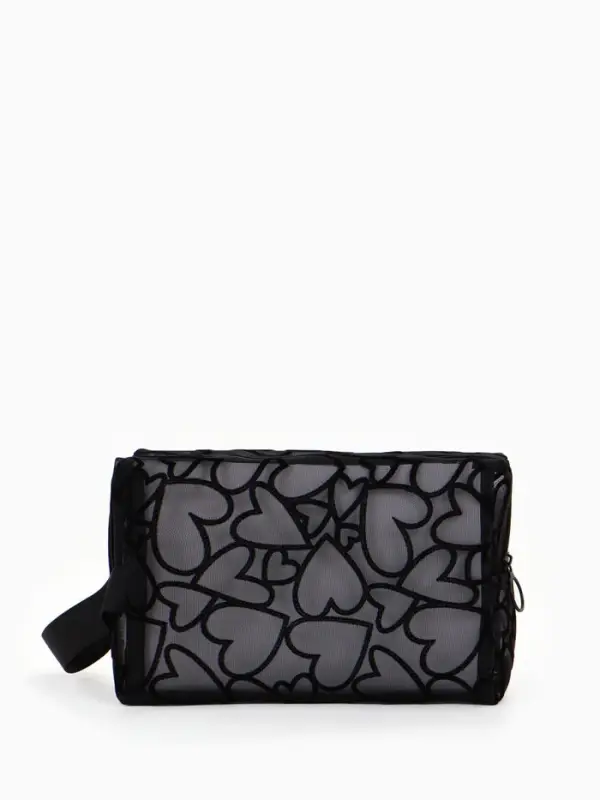 Косметичка дор Сердца 21*9,5*13, отд на молнии, черный