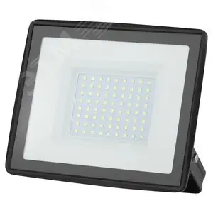 Прожектор светодиодный ДО-100 Вт 6500К 8000 Лм IP65 черный 100w холодный 200-240В LPR-023-0-65K-100