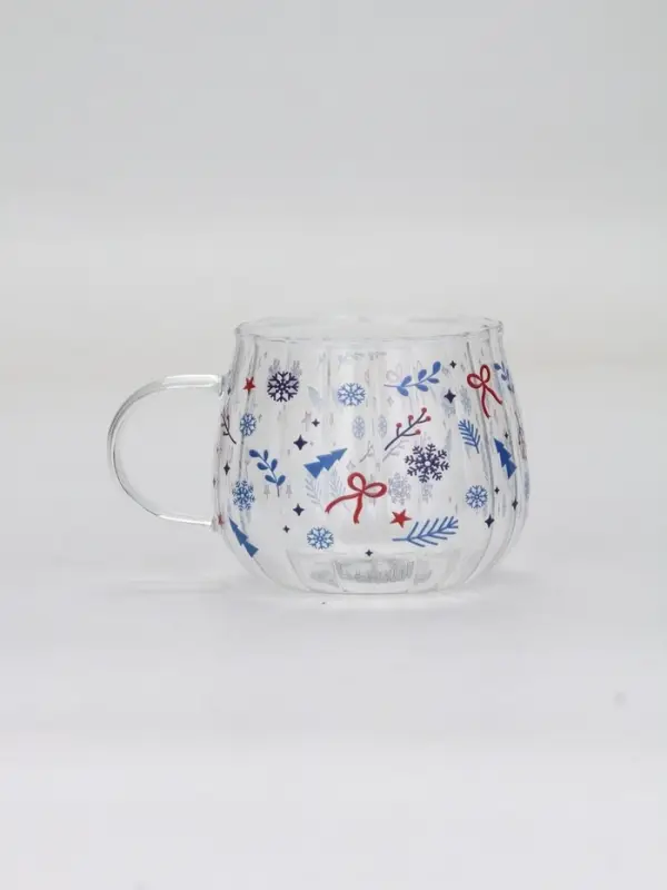 Кружка стеклянная «Новогодний паттерн», 350 мл
