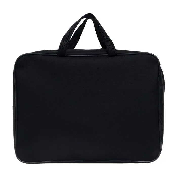 Папка с ручками А4, 360&times;270&times;80 мм, текстильная, внутренний карман, чёрный 1Ш48