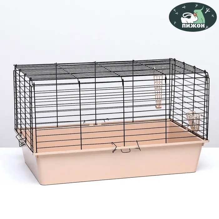 Клетка для кроликов, морских свинок &laquo;Пижон&raquo; №4 складная, 80&times;50&times;47 см, бежевая