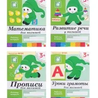 Рабочие тетради &laquo;Математика, прописи, развитие речи, уроки грамоты&raquo; 3+, набор 4 шт., МИКС