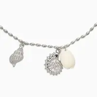 Колье "Летний вайб" морское дно, цвет белый в серебре