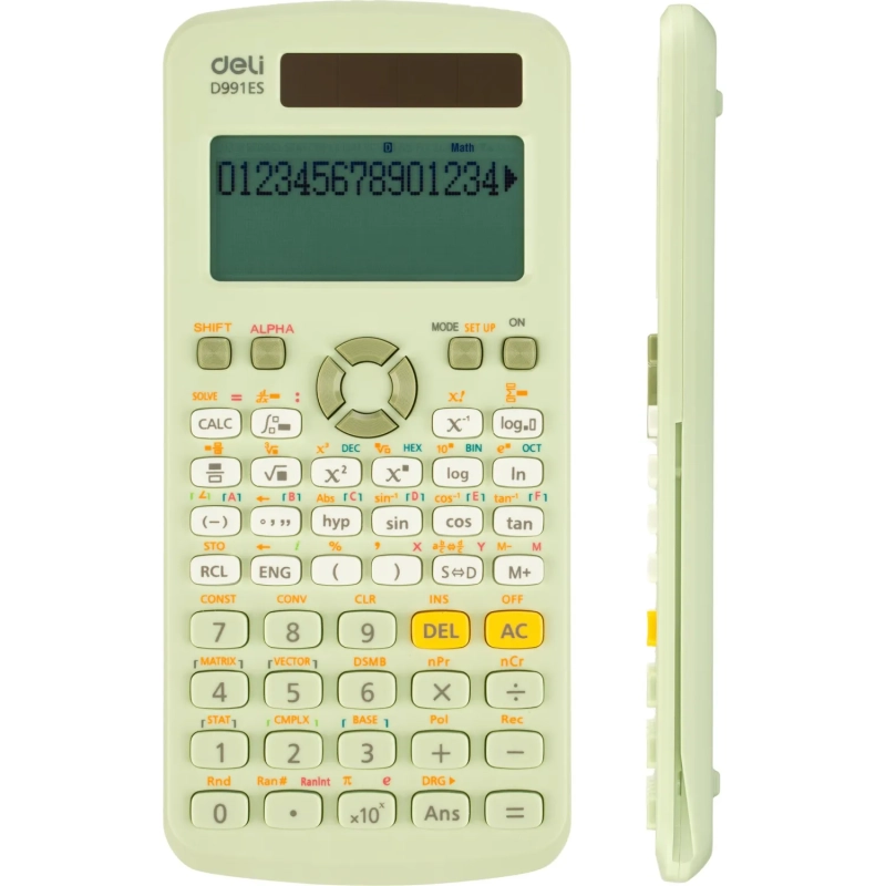 Калькулятор научный Deli ED991ES, 10+2 разр,417 фун, дв.пит.,171.9x83мм,зел