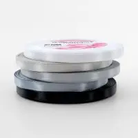 Атласная лента, набор 5 шт., 6 мм, 23&plusmn;1 м, серая, чёрная