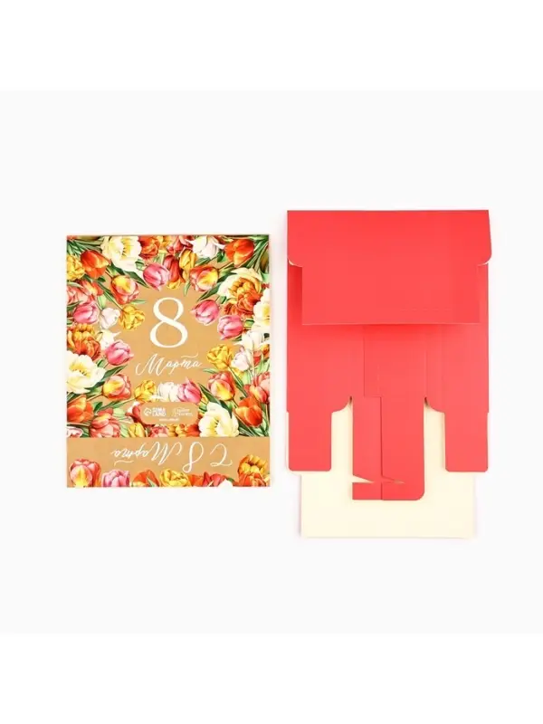 Коробка под 9 конфет с ячейками &laquo;8 марта&raquo; 14.5&times;14.5&times;3.5 см