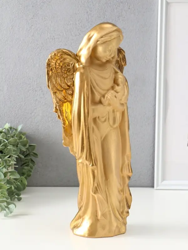 Фигура "Ангелина с младенцем" 18*10*40см, слоновая кость