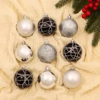 Ёлочные игрушки &laquo;Авива&raquo;, шары новогодние, d=6 см, набор 9 шт., серебро