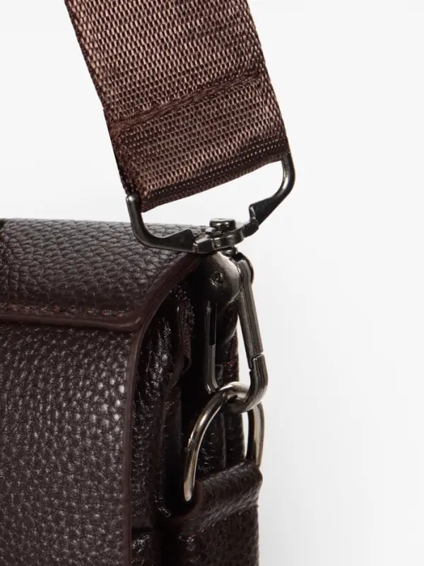 Сумка планшет мужская TEXTURA, 2 отдела на молнии, наружный карман, 23&times;4&times;26 см, коричневая