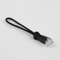 Язычок - пуллер для молнии, 2.3 см, 6&times;0.7 см, 10 шт., чёрный, прозрачный