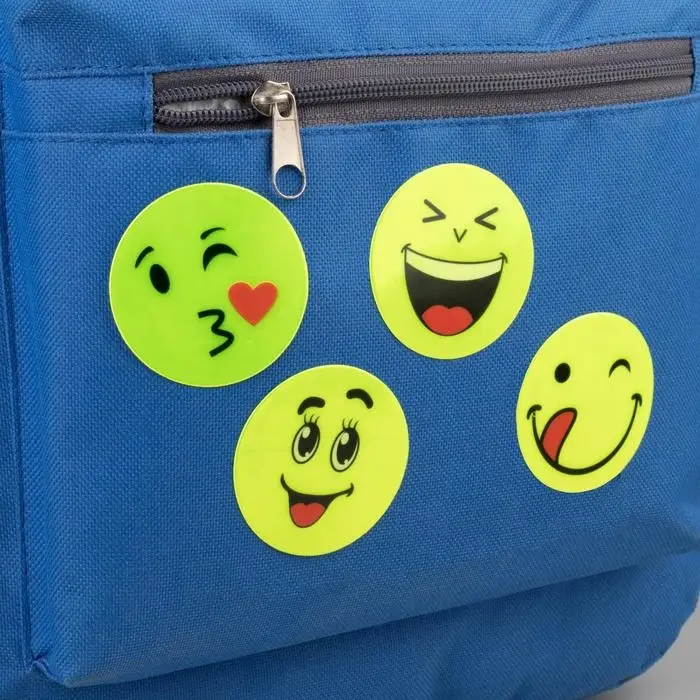 Светоотражающие наклейки «Смайлы», d=5 см, 4 шт. на листе, жёлтые Светоотражающие наклейки «Смайлы», d=5 см, 4 шт. на листе, жёлтые