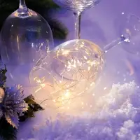 Гирлянда «Нить» 3 м, роса. IP20, серебристая нить. 30 LED, от батареек AG13×3, 3 режима, свечение тёплое белое