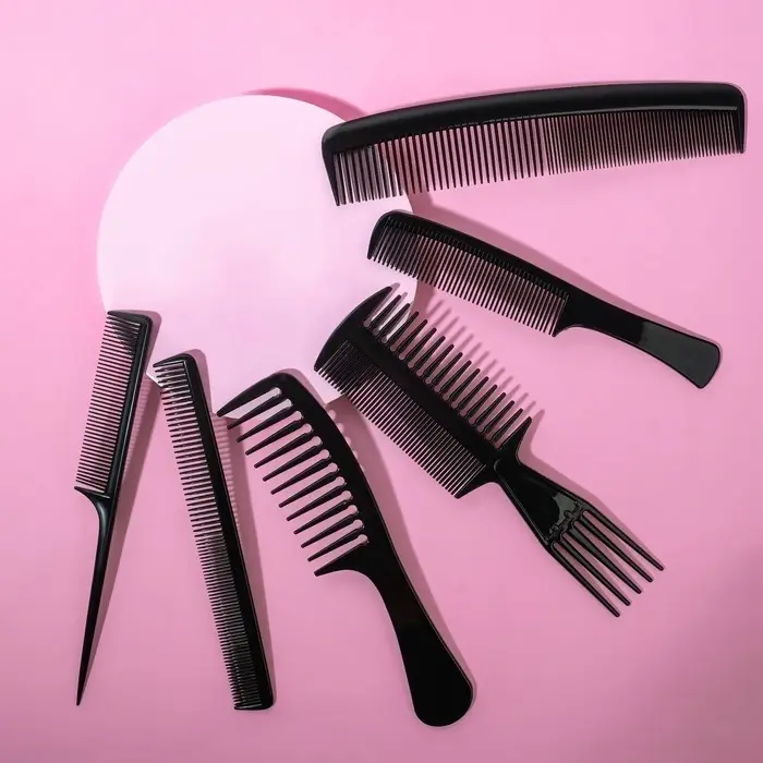 Набор расчёсок, 6 предметов, чёрный