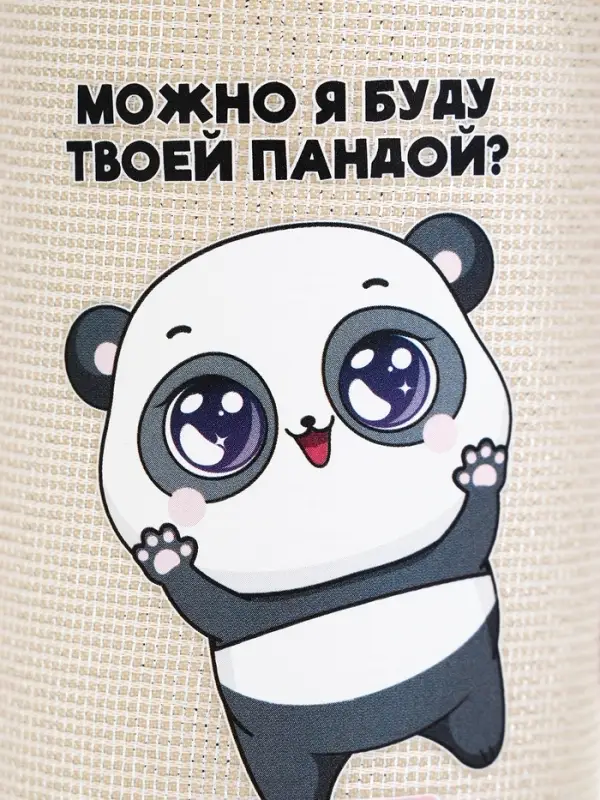 Бутылка для воды стеклянная в чехле &laquo;Можно я буду твоей пандой&raquo;, 350 мл