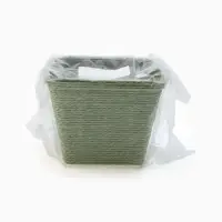 Корзина универсальная квадратная, ротанг, зелёная,15&times;12 см