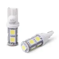 T028 Т10/белый/ (W2,1x9,5d) 9SMD 5050 3 chip W5W, блистер 2 шт.