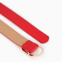 Ремень жен 05-01-01-07, 3*0,3*110 см, без винта, пряжка золото, затяжка, красный