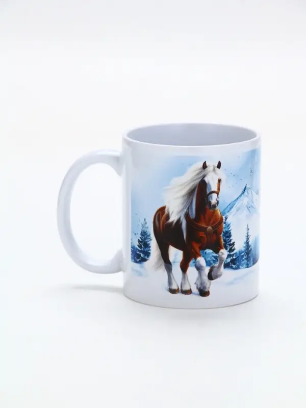 Кружка керамическая новогодняя «Вершины гор», 320 мл