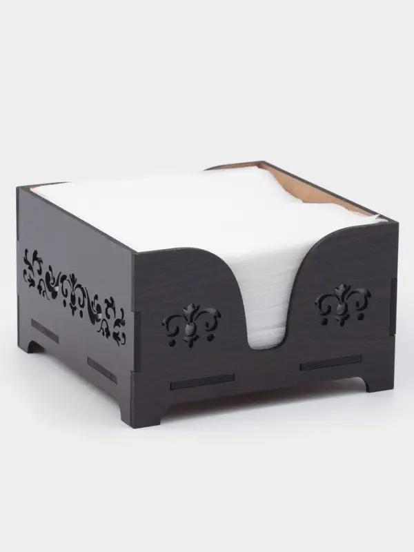 Салфетница Доляна &laquo;Мокко&raquo;, 12.3&times;12.3 см, с салфетками, дерево, коричневая