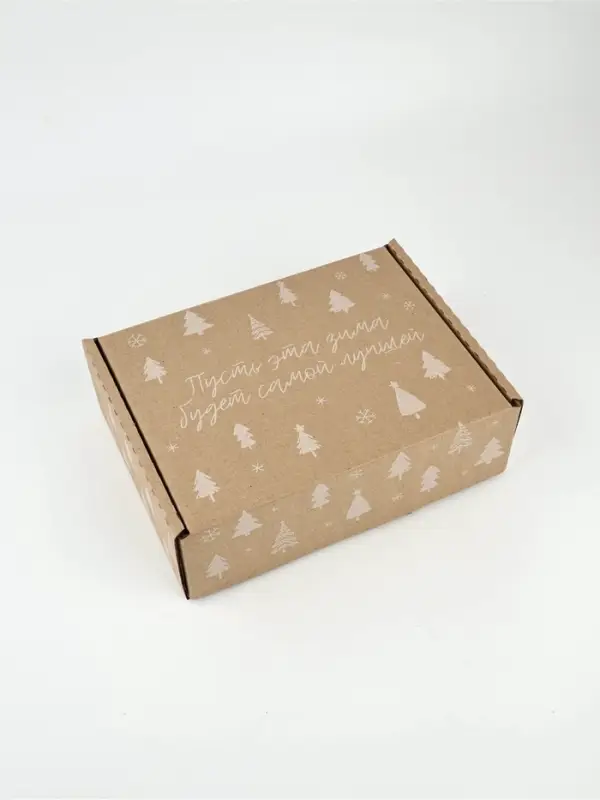 Коробка сборная «Ёлочки», бурая, 27 х 21 х 9 см Коробка сборная «Ёлочки», бурая, 27 х 21 х 9 см