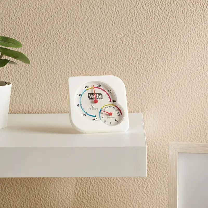 Термометр мини тм VETTA, измерение влажности воздуха, 7,5x7,5см, пластик