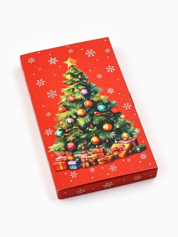 Коробка для шоколада новогодняя с местом для денег &laquo;Ёлочка&raquo;, 20&times;2&times;12 см