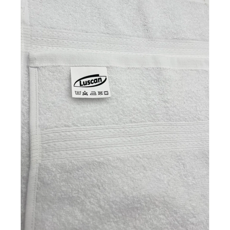 Набор полотенец махровых Luscan/бордюр 380г/м2, 30х50 белый, 10 шт/уп