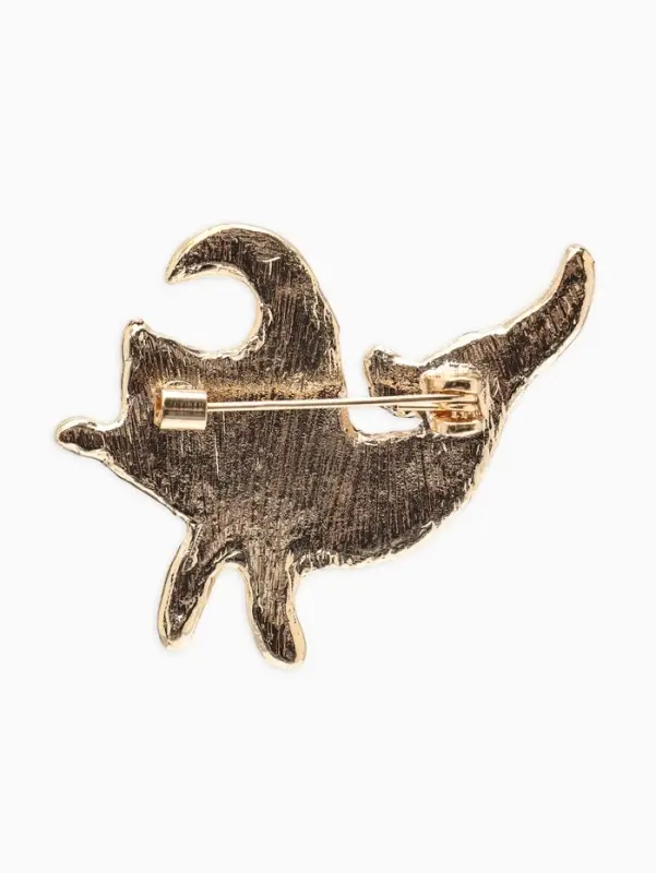 Брошь &laquo;Кит и полумесяц&raquo;, цветная в золоте