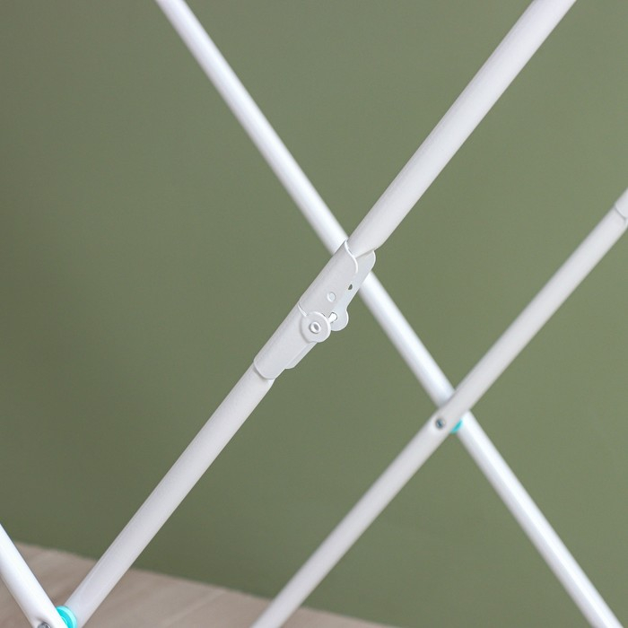 Сушилка для белья напольная складная, рабочая длина 20 м, цвет белый Сушилка для белья напольная складная, рабочая длина 20 м, цвет белый