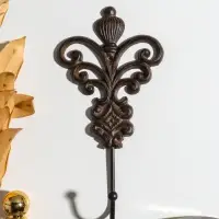 Крючок настенный &laquo;Королевский вензель&raquo;, ключница декоративная, чугун, 25.5&times;14.3&times;5.6 см