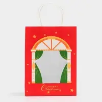 Пакет подарочный с окном &laquo;Театр&raquo; 19&times;26&times;13 см, красный