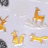 Наклейки для ногтей &laquo;Зимний лес&raquo;, фольгированные, разноцветные