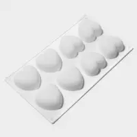 Форма для муссовых десертов и выпечки KONFINETTA &laquo;Сердца&raquo;, 30&times;17.5&times;3 см, 8 ячеек (6.2&times;6 см), силикон, белая