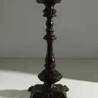 Металлический подсвечник на 1 свечу &laquo;Боярский&raquo;, чугун, чёрный 37&times;16&times;16 см