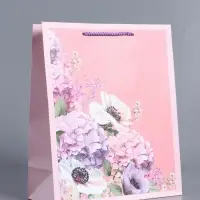 Пакет подарочный ламинированный "Цветочная радость" 26 х 12 х 32 см