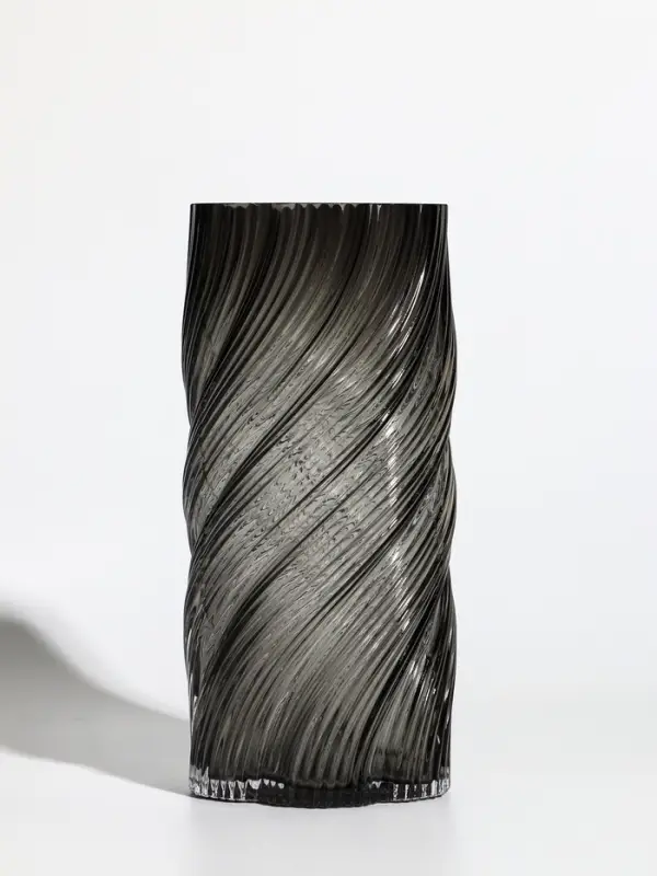 Ваза стекло настольная  Ваза стекло настольная "Бриджит" 24х11 см, серый