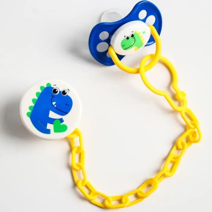 Держатель для соски - пустышки «Динозавр», на цепочке Держатель для соски - пустышки «Динозавр», на цепочке
