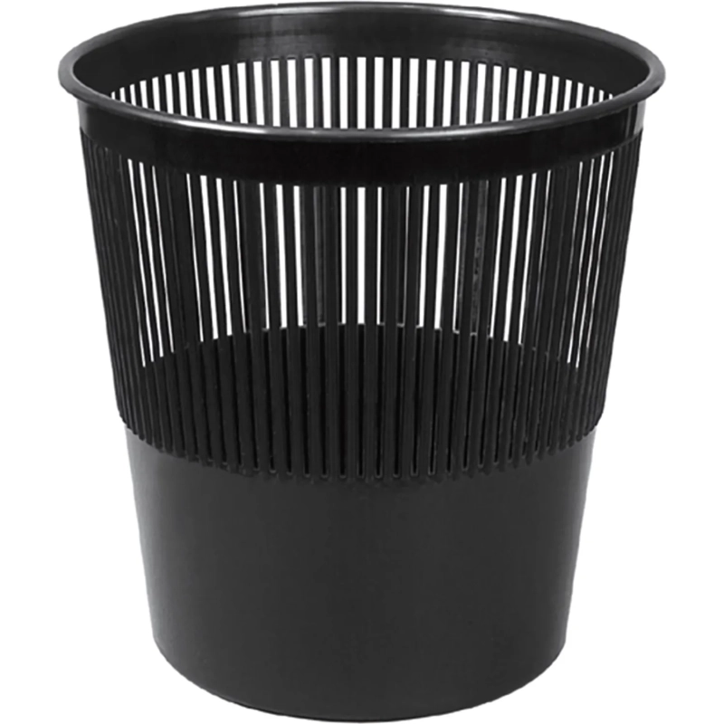 Корзина для мусора офисная 10л пластик, черная Luscan
