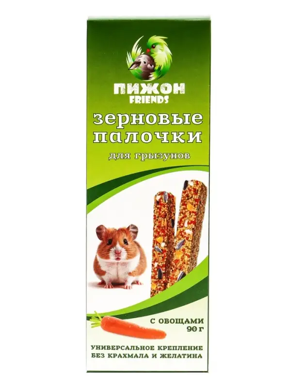 Зерновые палочки &laquo;Пижон&raquo; для грызунов, с овощами, 2 шт., 90 г
