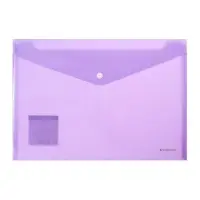 Папка-конверт на кнопке А4, 180 мкм, ErichKrause Diagonal Pastel, с тиснением, непрозрачная, микс