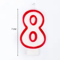 Свеча для торта «Цифра 8», 7 см, МИКС