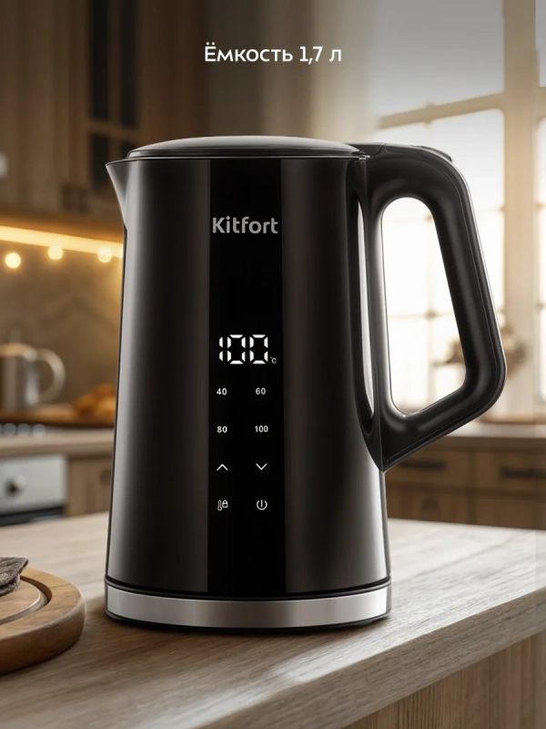 Чайник электрический с терморегулятором КТ-6703 - 1.7 л Чайник электрический с терморегулятором КТ-6703 - 1.7 л