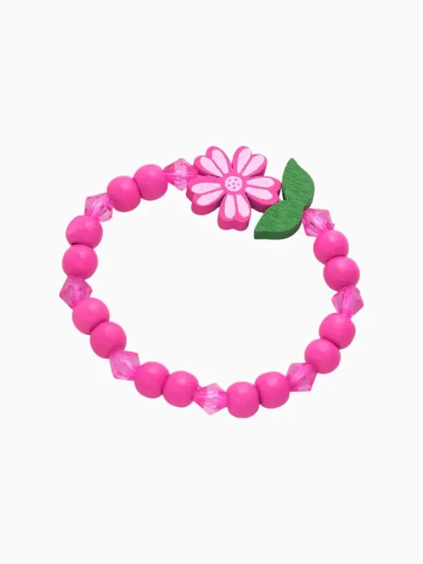 Набор детских украшений Выбражулька &laquo;Крупные цветы&raquo;, 2 предмета: бусы, браслет, розовый