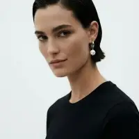 Серьги жемчуг "Барокко", цвет белый в серебре