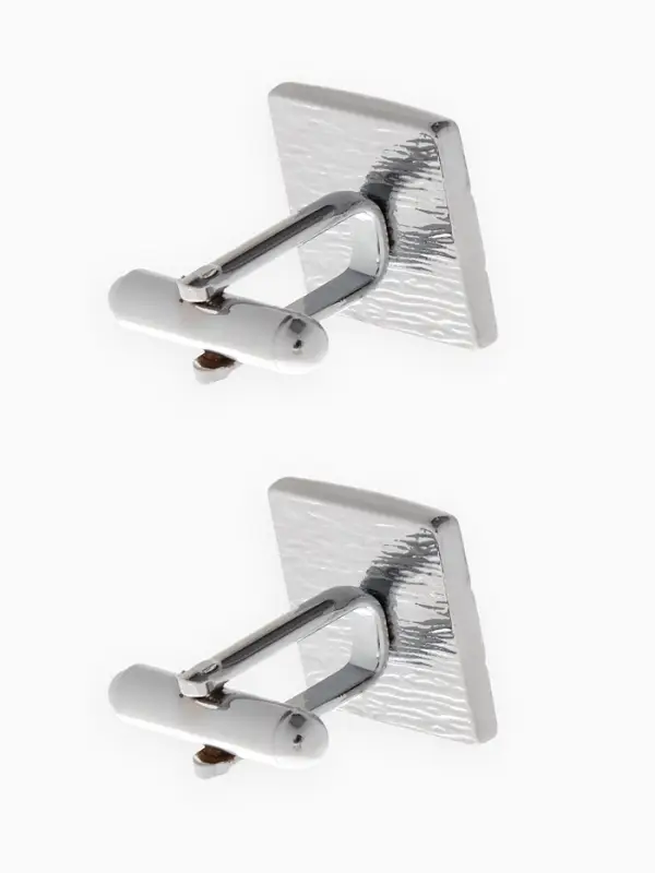 Запонки &laquo;Квадрат&raquo;, объёмный, цвет серебро