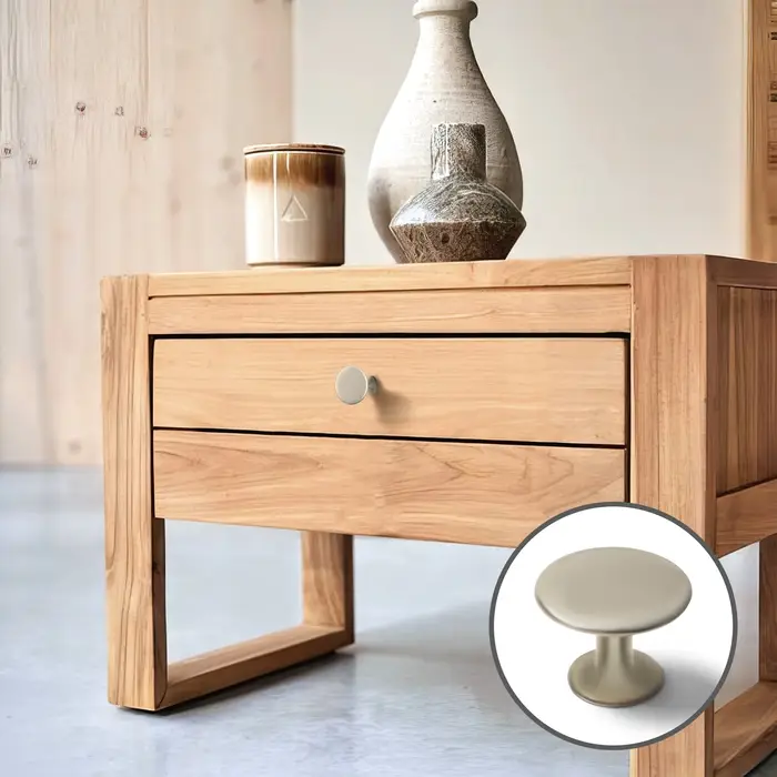 Ручка-кнопка ТУНДРА РК002, Матовый никель Ручка-кнопка ТУНДРА РК002, Матовый никель