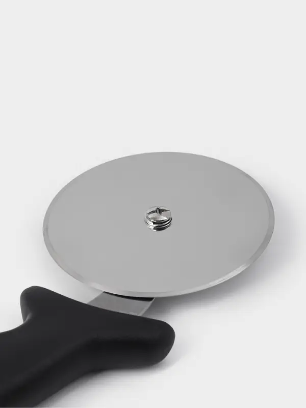 Нож для пиццы и теста Доляна, 23.5 см, d=10 см, толщина лезвия 1 мм, чёрный