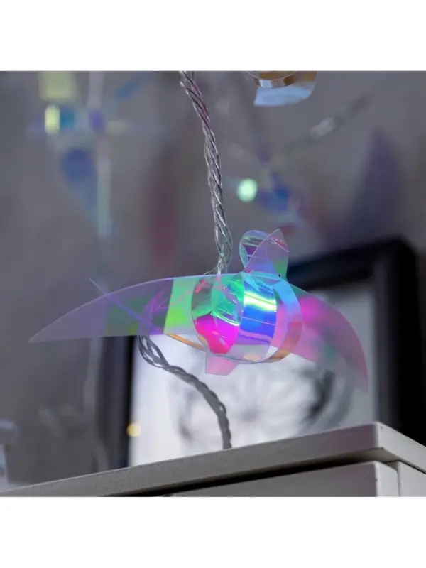 Гирлянда &laquo;Нить&raquo; 2.5 м с насадками &laquo;Птички&raquo;, IP20, прозрачная нить, 10 LED, свечение белое, 220 В