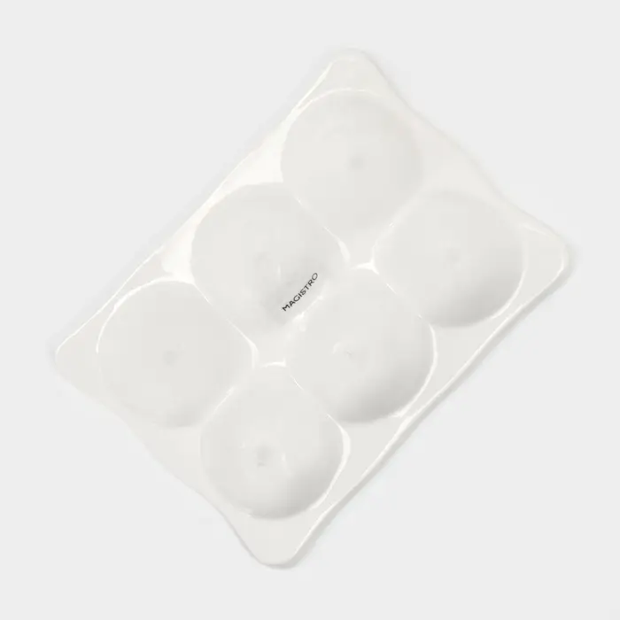 Подставка для яиц Magistro &laquo;Бланш&raquo;, 6 секций, 18&times;13 см, фарфор, белая